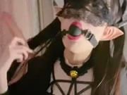 Asiatisches dünnes Mädchen, kleiner Teufel, Masturbation